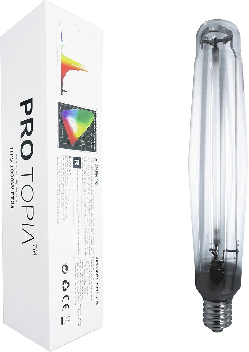 PROTOPIA HPS 1000W Pressure Sodium Grow Light Bulb High PAR Enhanced Warm Light Spectrums CCT 2100K Lamp for Plants, 1000W High Pressure Sodium Grow Light - Image 1